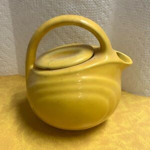 Vintage Red Wing Pottery Yellow ART DECO individual Miniature Teapot